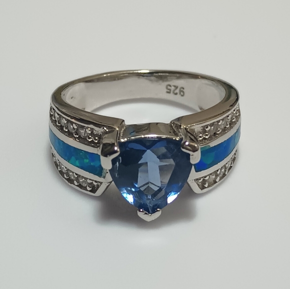 Ethically Sourced Silver Gemstone Wedding Rings For Women, Sz 6 - Picture 4 of 13